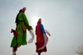 XiÃ¢â¬ËÃ¢â¬â¢an, China-Feb 13, folk artist performing Shehuo,Shehuo is a nonmaterial cultural heritage to celebrate the New Year.